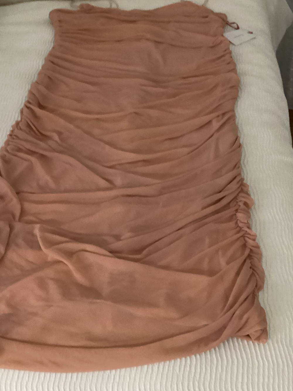 Ruched Midi dress. in Dusty Rose